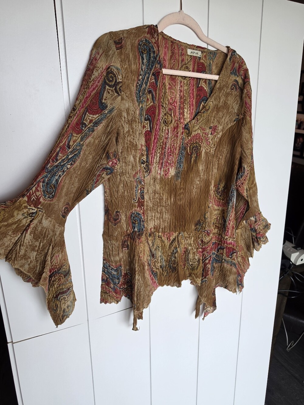 Jaipur‎ Bohemian Bell Sleeve Top Retro Groovy Hippie